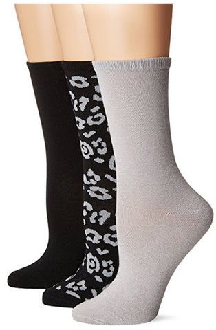 NO NONSENSE - Women's Leopard Flat Knit Crew Socks