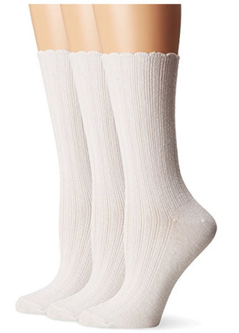 NO NONSENSE - Women's Scallop Point Elle Sock White