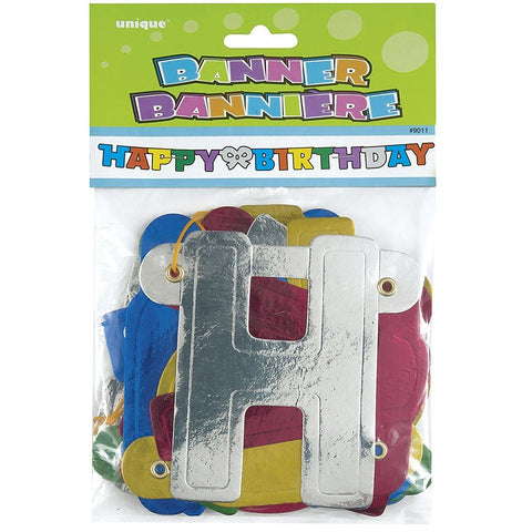 UNIQUE - Metallic Happy Birthday Letter Banner