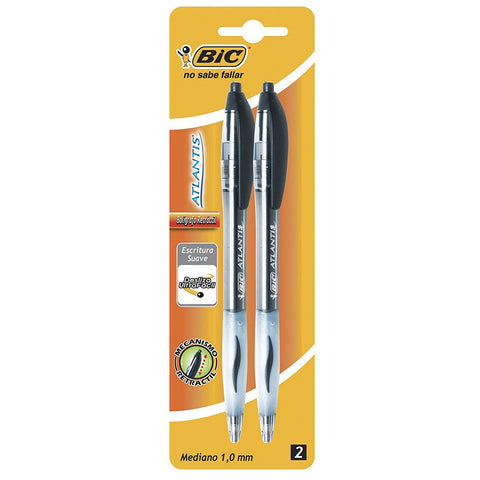 BIC - Atlantis Original Retractable Ball Pen, Medium Point (1.0 mm), Black