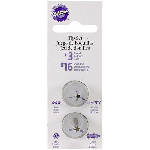 WILTON - Decorating Tip Set #3 Round & #16 Star