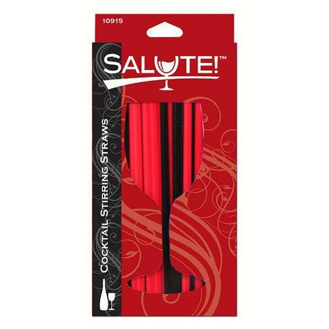 SALUTE! - Cocktail Stirring Straws, Black