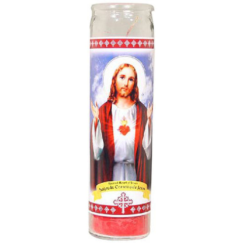 STAR CANDLE - Religious Candle, Sacred Heart of Jesus