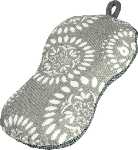 MU KITCHEN - Durable Microfiber Sponge with Scubber, Medallion Gray