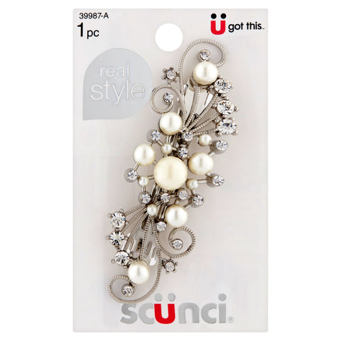 SCUNCI Real Style Pearl Barrette