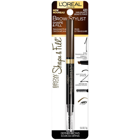 L'OREAL Brow Stylist Shape & Fill Mechanical Pencil Dark Brunette