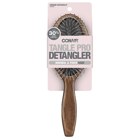 CONAIR - Tangle Pro Detangler Mid-Size Wood Cushion Brush