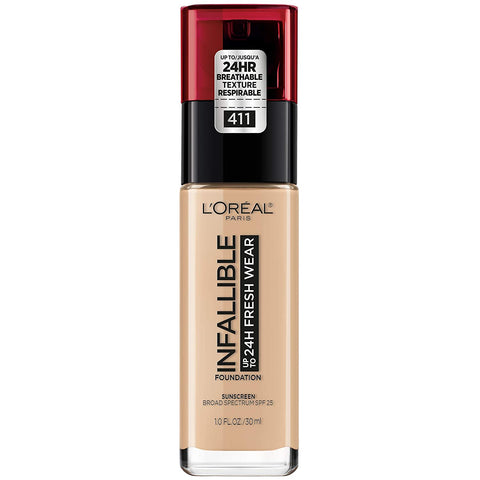 L'OREAL - Infallible 24 Hour Fresh Wear Foundation Lightweight Beige Ivory 411