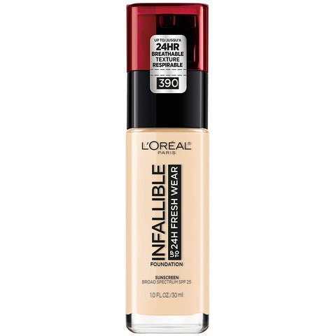 L'OREAL - Infallible 24 Hour Fresh Wear Foundation Lightweight Snow 390