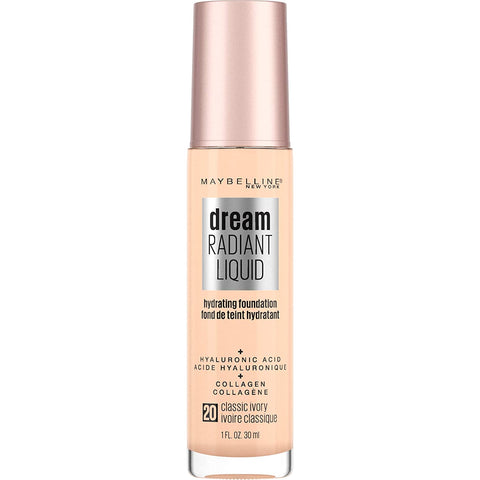 MAYBELLINE - Dream Radiant Liquid Hydrating Foundation Medium Coverage Classic Ivory 20