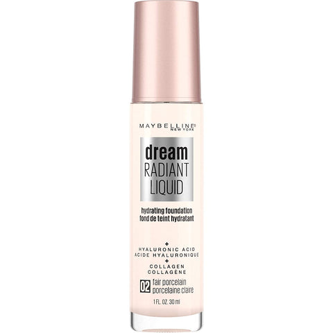 MAYBELLINE - Dream Radiant Liquid Hydrating Foundation Medium Coverage Fair Porcelain 02