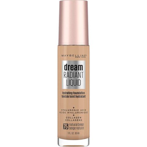 MAYBELLINE - Dream Radiant Liquid Hydrating Foundation Medium Coverage Natural Beige 75