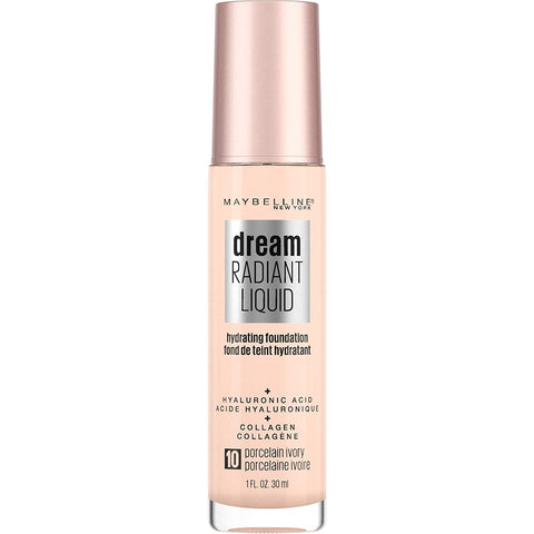 MAYBELLINE - Dream Radiant Liquid Hydrating Foundation Medium Coverage Porcelain Ivory 10