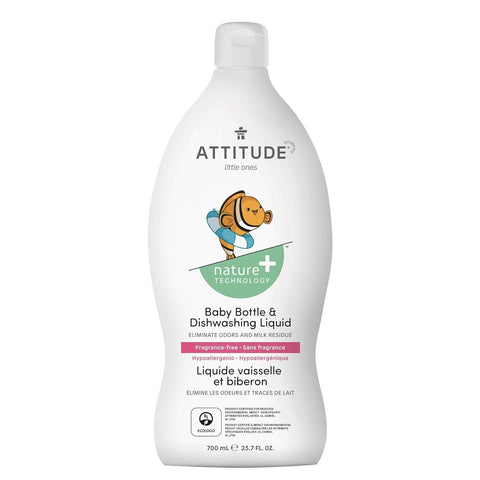 ATTITUDE - Little Ones Dishwashing Liquid Fragrance-Free - 23.7 fl. oz. (700 ml)